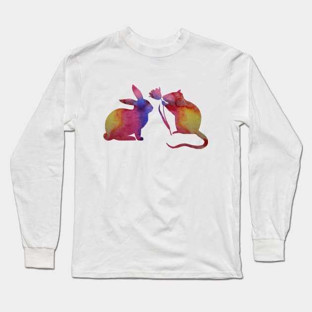 Rat and rabbit Long Sleeve T-Shirt by TheJollyMarten